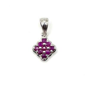Genuine Ruby Sterling Silver Pendant
